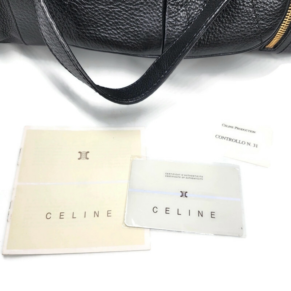 Celine Clandestine Black Pebbled Leather Gold Frame Doctor Shoulder Satchel Bag - Picture 4 of 15